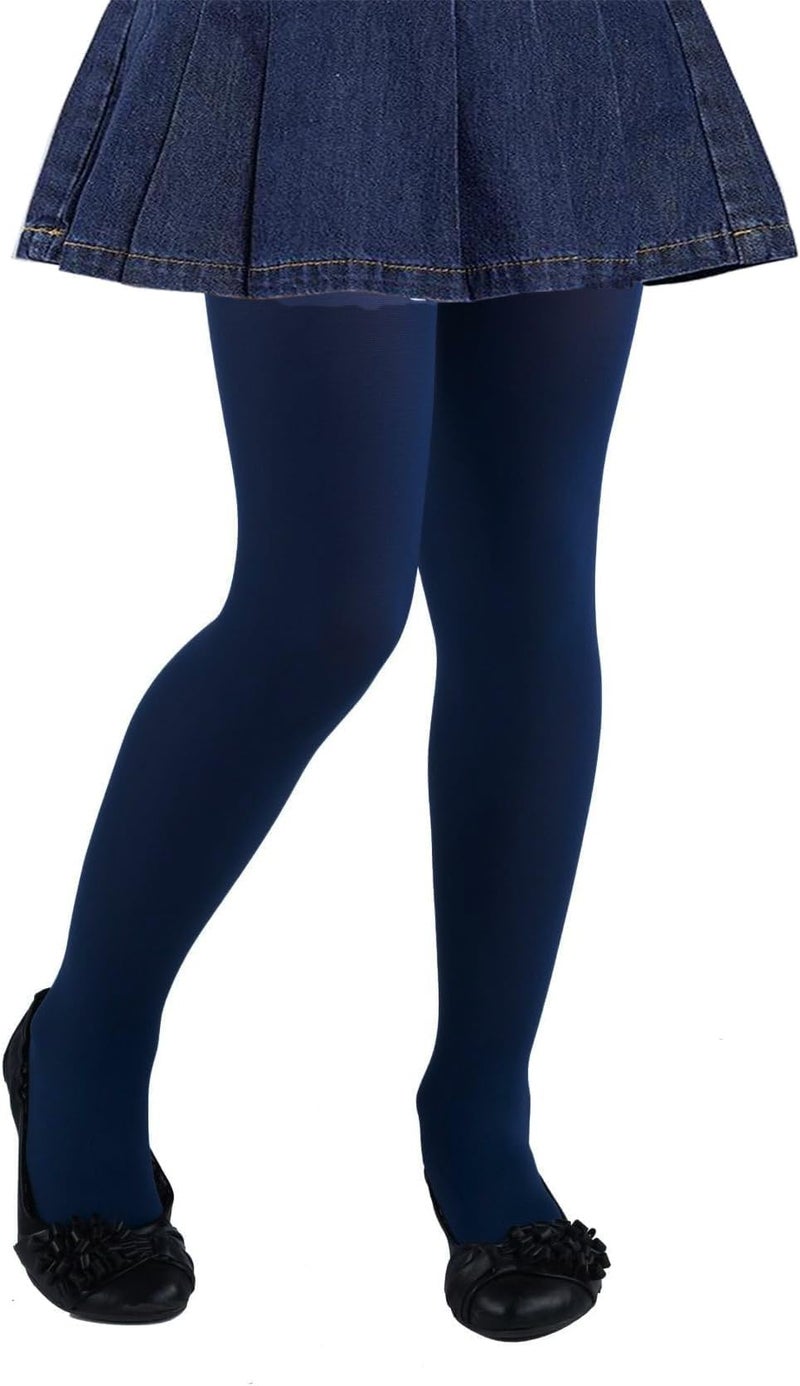 CHUNG Girls Light Weight Stretchy Footed Lights Students Ballet 1or3 pieces, Navy, 5-8Y - Image 1